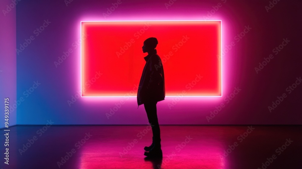 Illuminated Elegance: Glowing Neon Art Installation in a Contemporary Gallery Illuminated Elegance: Glowing Neon Art Installation in a Contemporary Gallery