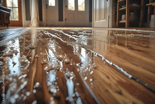 Water Damage on Wooden Floor