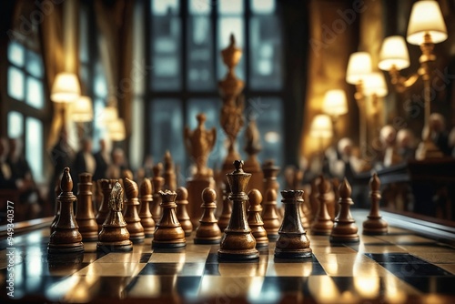 Wallpaper Mural Chess Game in a Grand Library Torontodigital.ca