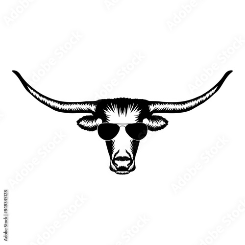 Texas Longhorn In Sunglasses