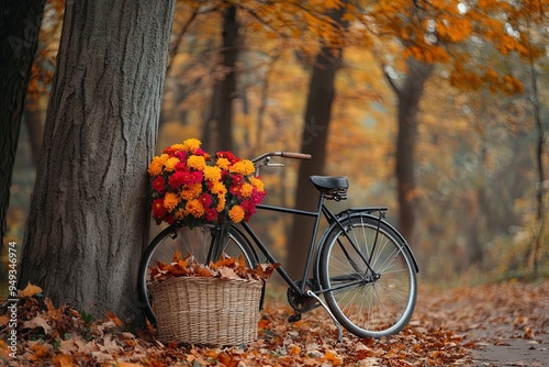 intage bicycle leaning photo
