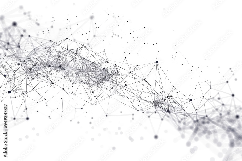 A monochromatic illustration featuring interconnected lines and dots, ideal for use in designs requiring minimalistic visual interest A monochromatic illustration featuring interconnected lines and dots, ideal for use in designs requiring minimalistic visual interest