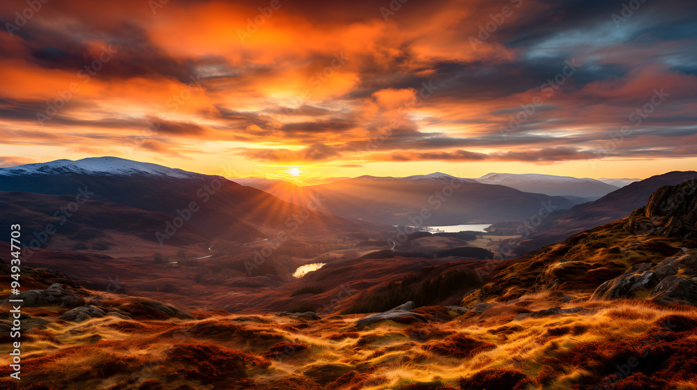 Breathtaking Highland Sunrise: A Symphony of Warm Hues and Silhouetted Terrains Breathtaking Highland Sunrise: A Symphony of Warm Hues and Silhouetted Terrains