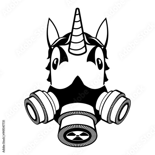 Unicorn In Gas Mask