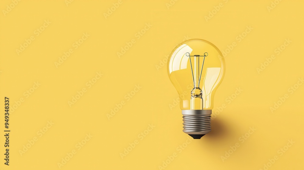 A bright light bulb on a vibrant yellow background, symbolizing creativity and innovation. A bright light bulb on a vibrant yellow background, symbolizing creativity and innovation.