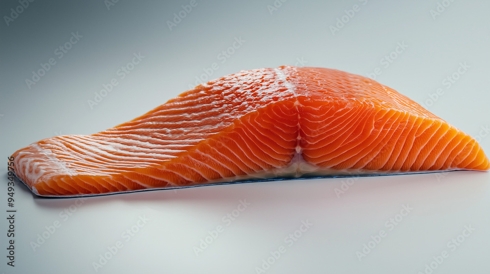 raw fresh salmon meat, white background, Ai Generated Images raw fresh salmon meat, white background, Ai Generated Images
