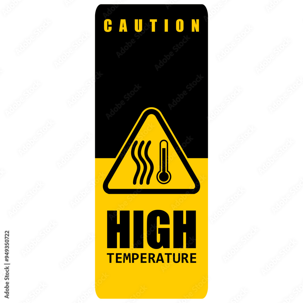 Obraz premium Caution, High Temperature, sign and sticker vector