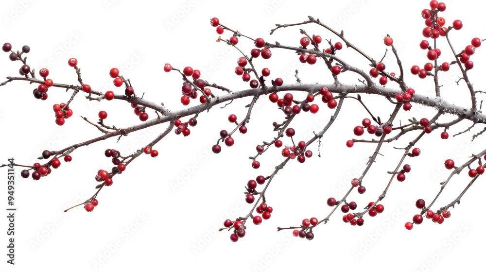 Fototapeta premium Christmas tree branch isolated on white background