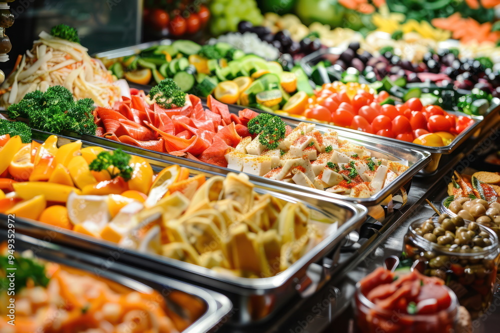 Buffet food catering food party at restaurant