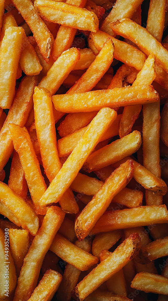 A close up of french fries with a lot of salt on them A close up of french fries with a lot of salt on them