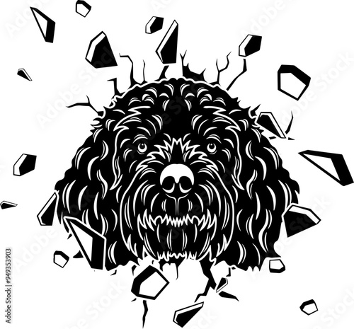Wall Smashing Black Russian Terrier