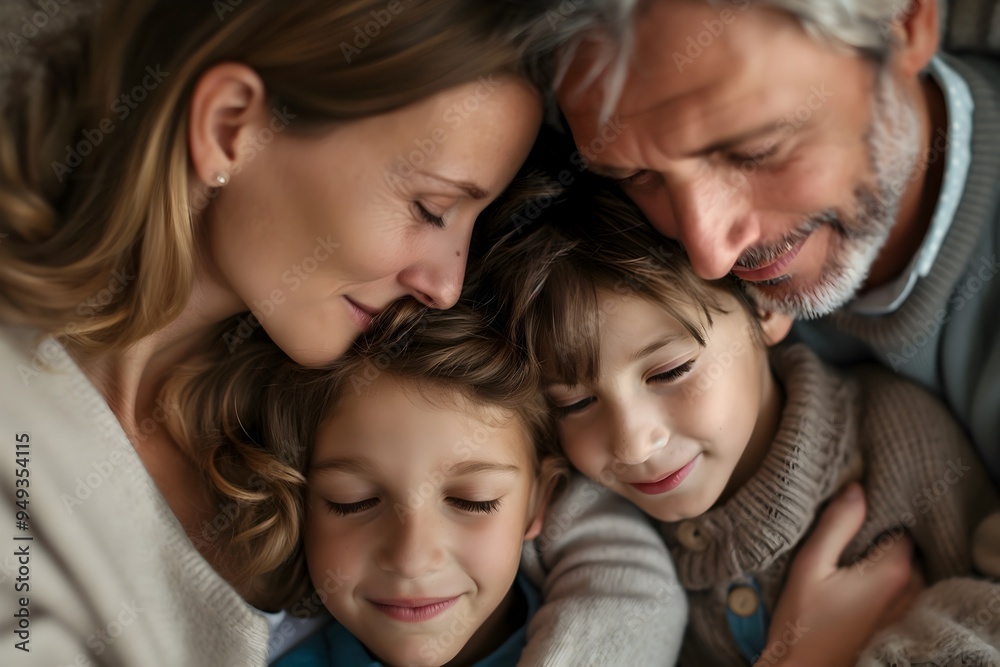 A cozy family moment with parents and their young children snuggled together, sharing smiles and affection, highlighting warmth and togetherness.
A cozy family moment with parents and their young children snuggled together, sharing smiles and affection, highlighting warmth and togetherness.