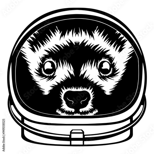 Weasel In Astronaut Helmet