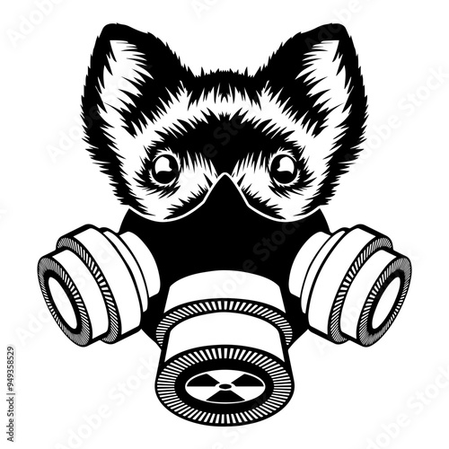 Weasel In Gas Mask
