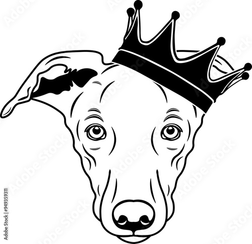 Whippet Wearing A Crown