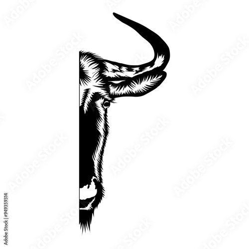 Wildebeest Half Face