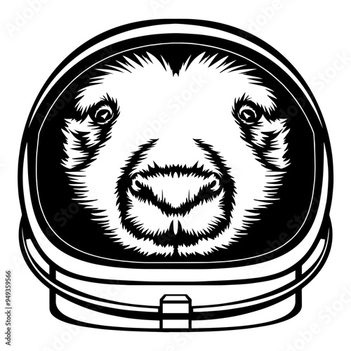 Wombat In Astronaut Helmet