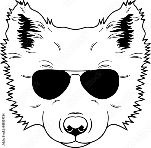 Yakutian Laika In Sunglasses