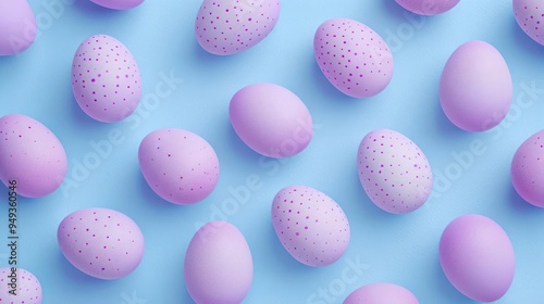 A vibrant and colorful image of purple eggs with pink sprinkles,