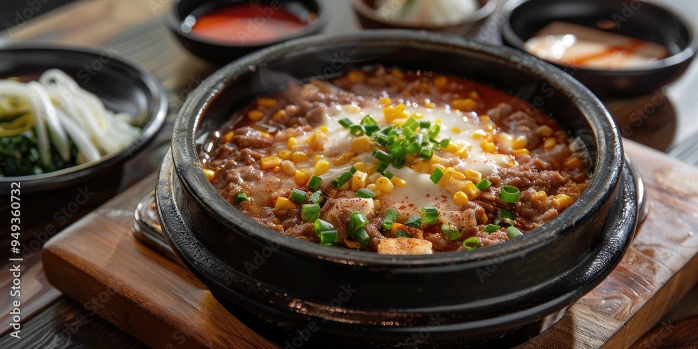 Savory Corn Cheese Dish from a Korean Eatery Savory Corn Cheese Dish from a Korean Eatery