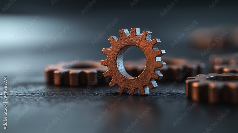 A close up of a gear with a hole in the middle A close up of a gear with a hole in the middle
