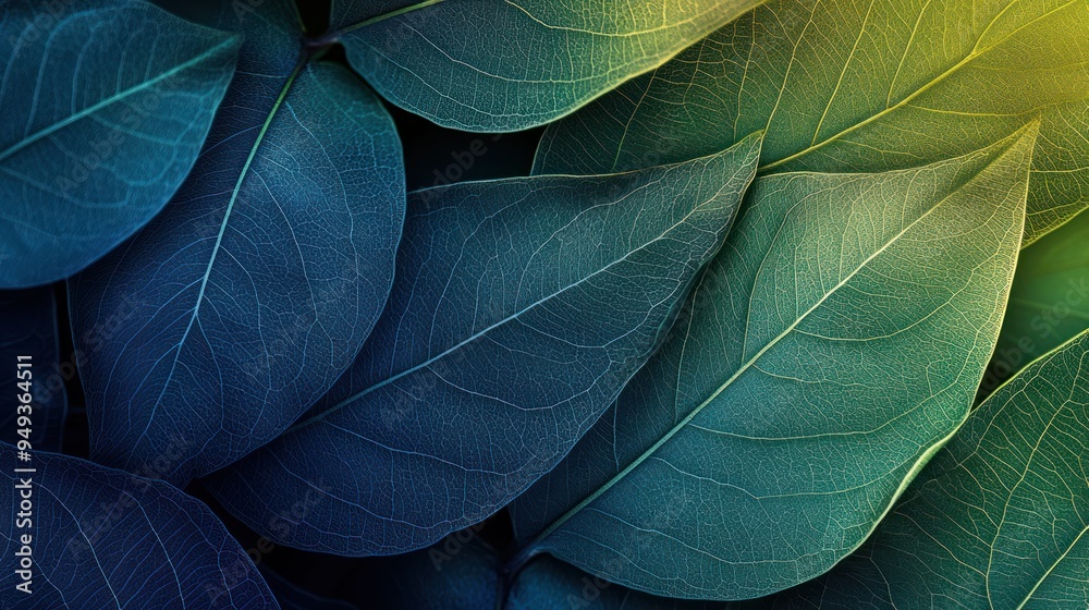 Obraz premium Close-up of Green Leaves with Detailed Veins