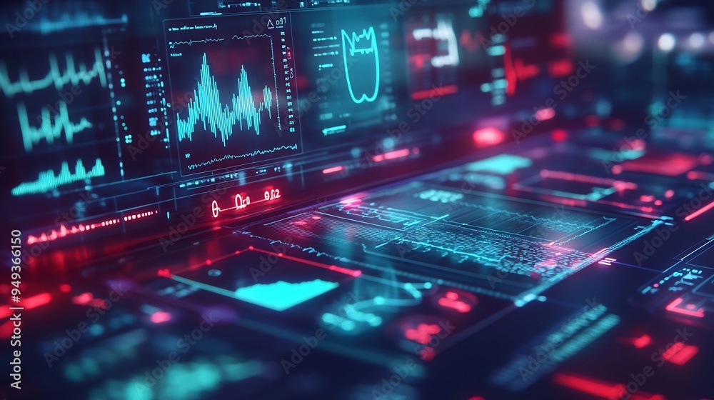 Creative depiction of a healthcare dashboard with vital signs health goals and progress visualized Creative depiction of a healthcare dashboard with vital signs health goals and progress visualized
