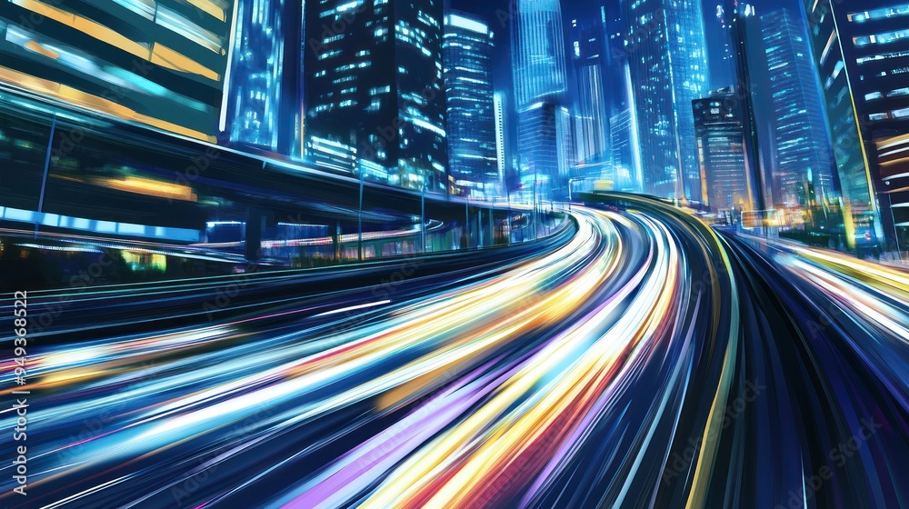 City Lights, Night Traffic City Lights, Night Traffic