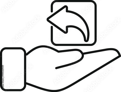 Hand holding a return button, symbolizing easy access to customer support and returns
