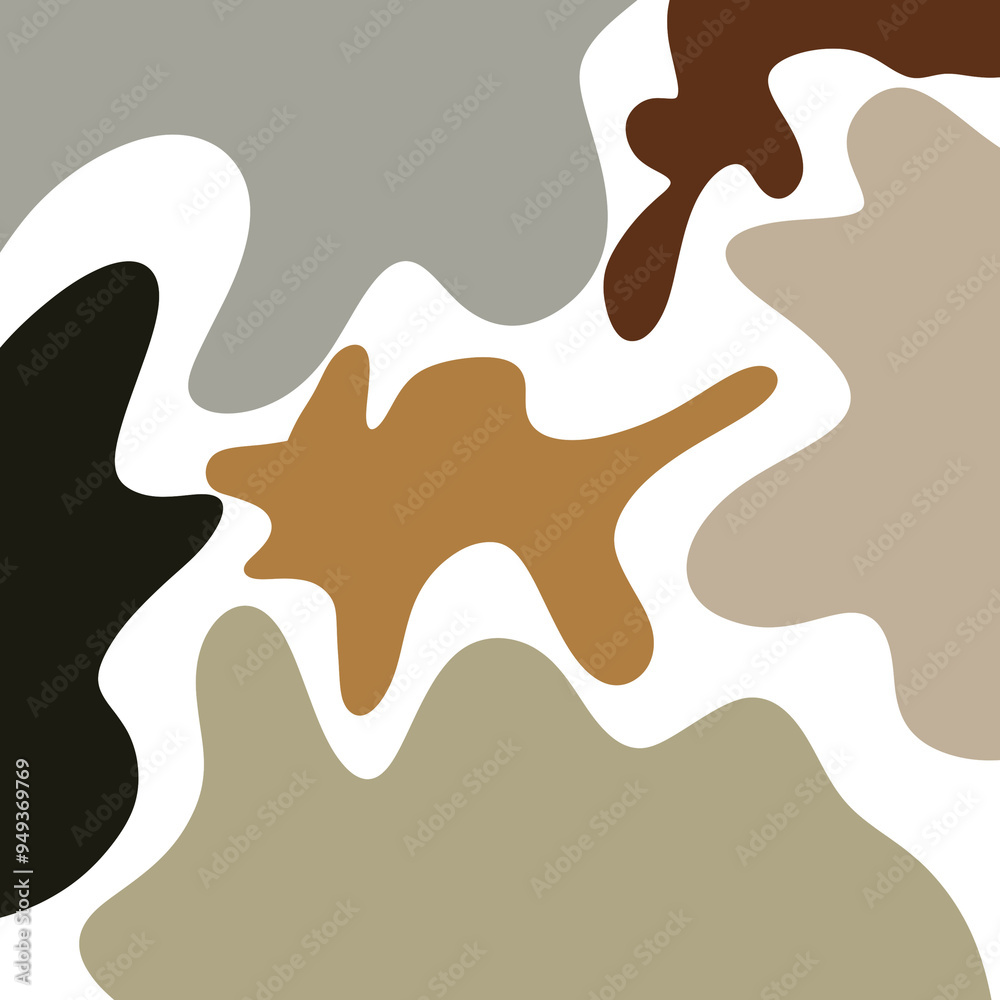 Earthy Tones Abstract Shapes Background