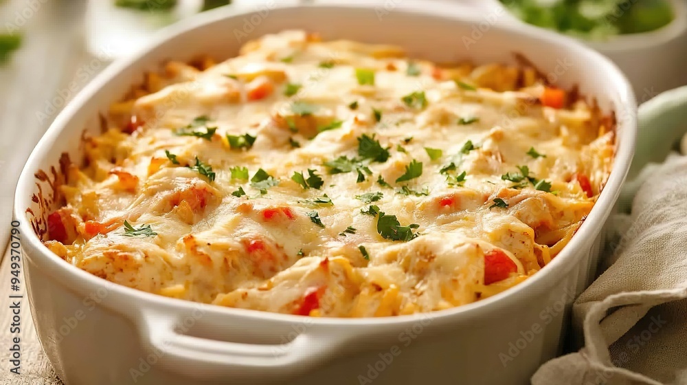 Delicious Cheesy Fajita Chicken Casserole, Combining Tender Chicken with Flavorful Fajita Seasonings, Melted Cheese, and Colorful Vegetables. Delicious Cheesy Fajita Chicken Casserole, Combining Tender Chicken with Flavorful Fajita Seasonings, Melted Cheese, and Colorful Vegetables.
