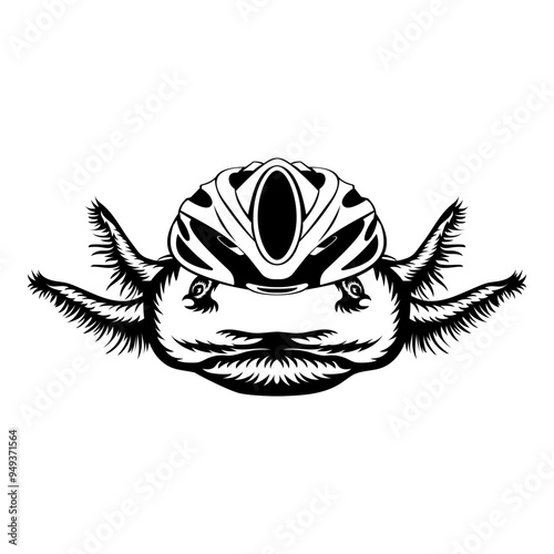 Axolotl In Bike Helmet