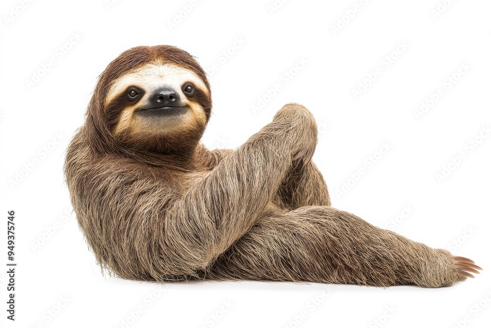 Fototapeta premium Photo of Sloth on white background , Generative AI