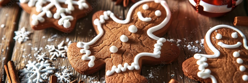 Christmas Gingerbread Cookies Header, banner Christmas Gingerbread Cookies Header, banner