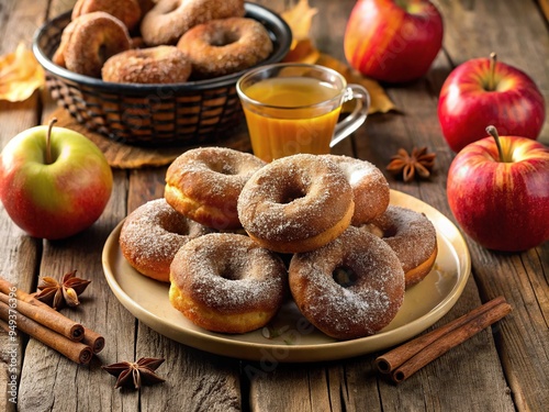 warm spiced apple cider donuts photo