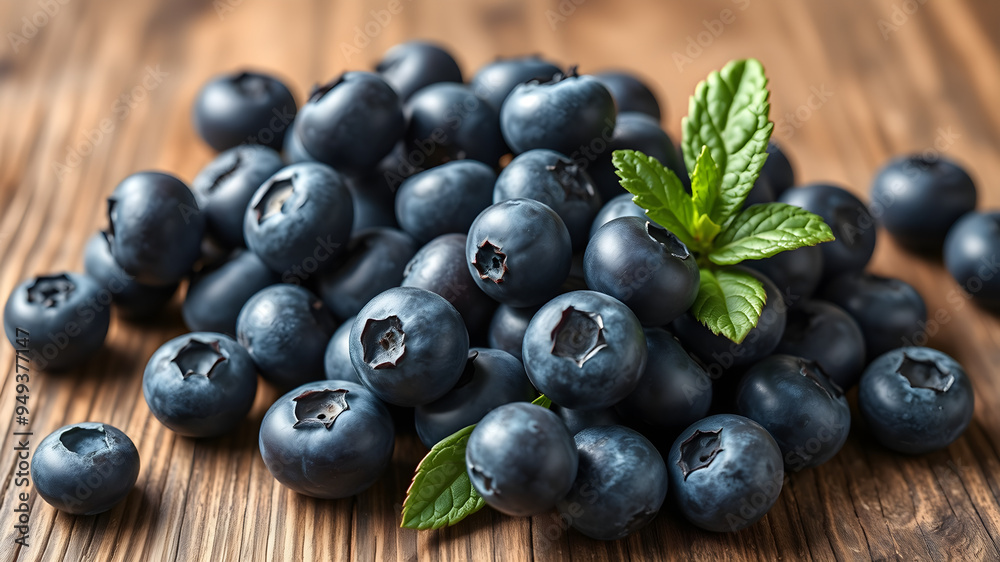 Fresh blueberries on a rustic wooden table, brain food, rich in antioxidants. Fresh blueberries on a rustic wooden table, brain food, rich in antioxidants.