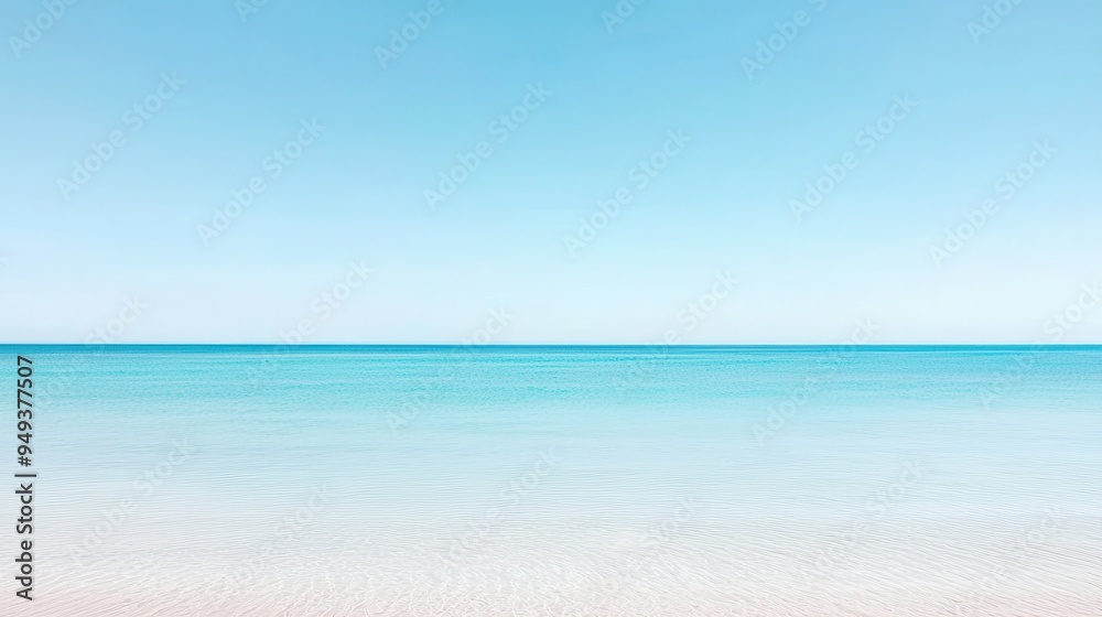 Obraz premium Calm Ocean Water and Clear Blue Sky Summer Background