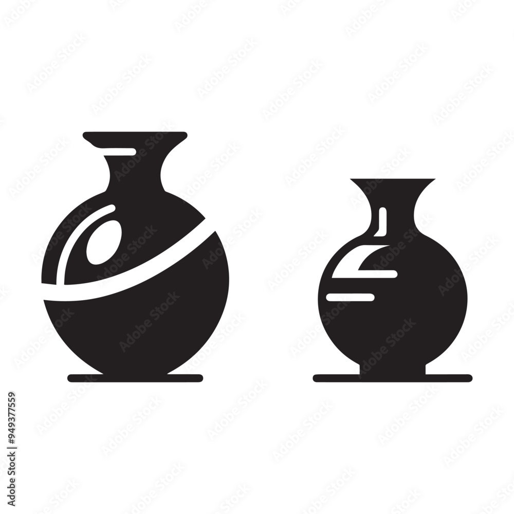 Simple vase silhouette . Minimalist vase icon. Simple vase silhouette . Minimalist vase icon.