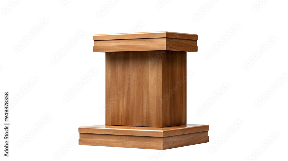 Elegant wooden podium designed for speeches and presentations, showcasing beautiful grain and polished finish. Elegant wooden podium designed for speeches and presentations, showcasing beautiful grain and polished finish.