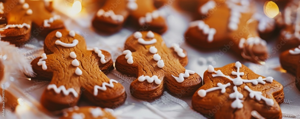 Christmas Gingerbread Cookies Header, banner Christmas Gingerbread Cookies Header, banner