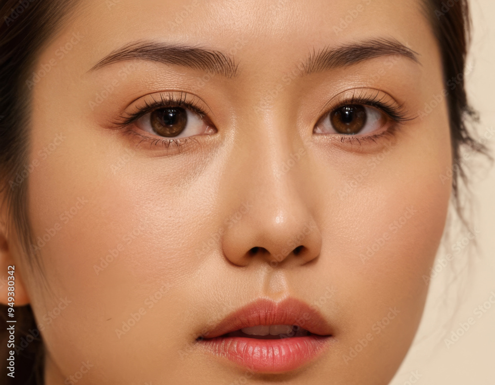 close up portrait of a japanese woman face close up portrait of a japanese woman face