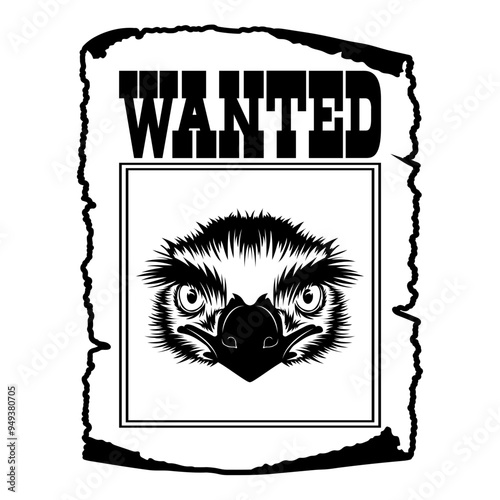 Emu Wanted Poster