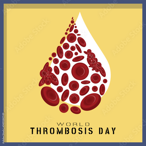 World Thrombosis Day Poster with blood clot