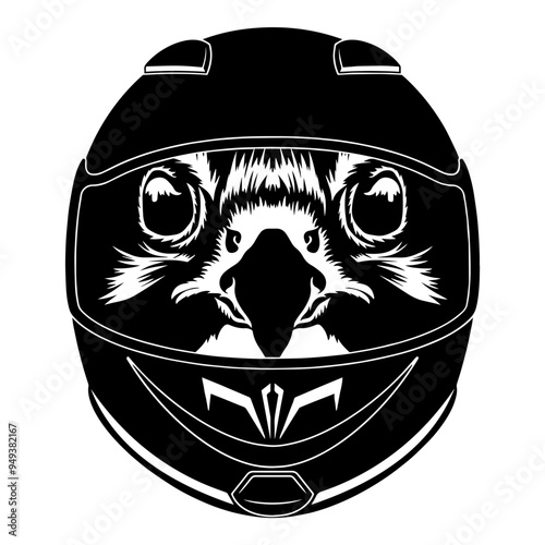 Falcon In Motorcycle Helmet