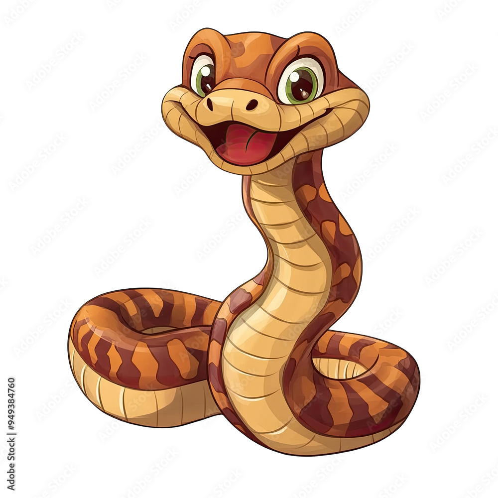Fototapeta premium Snake Cartoon Style