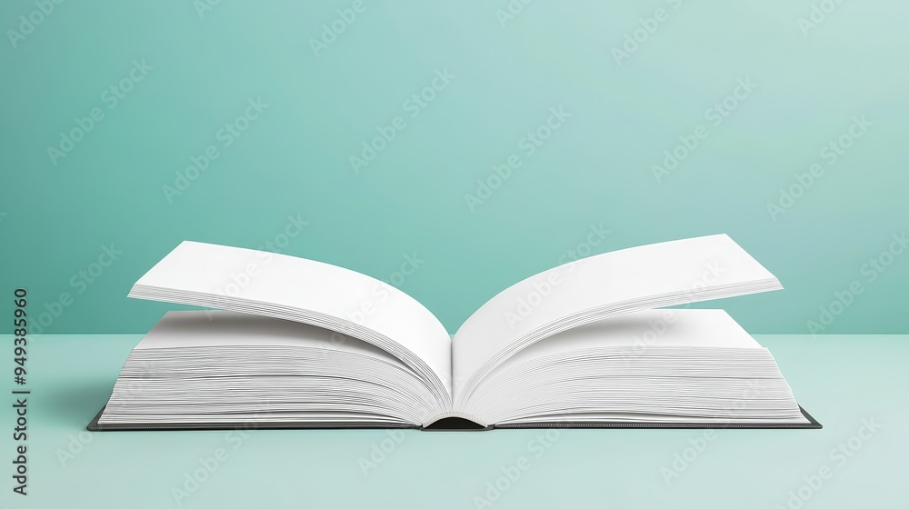 Open book on a green background, showcasing concept of knowledge, learning, education, and literature. Perfect for educational and literary themes. Open book on a green background, showcasing concept of knowledge, learning, education, and literature. Perfect for educational and literary themes.