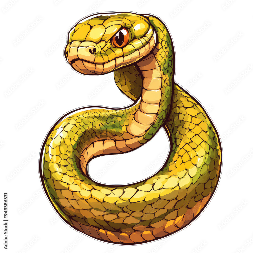 Fototapeta premium Snake Cartoon Style 