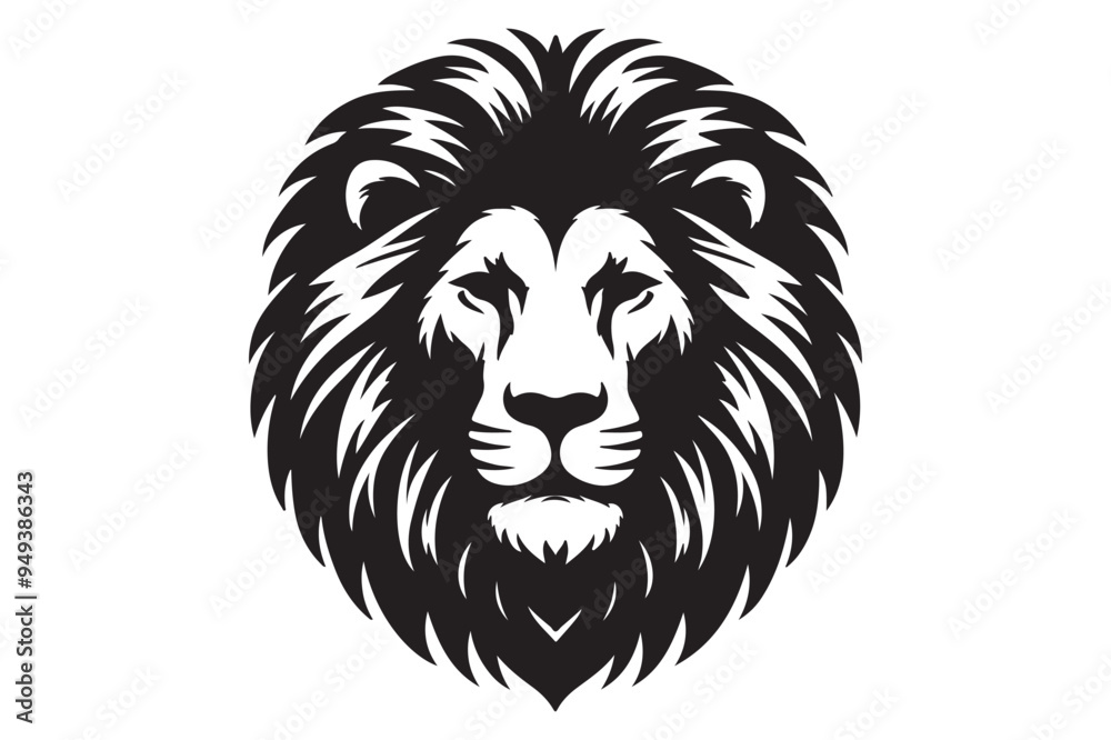 Obraz premium lion head silhouette vector illustration