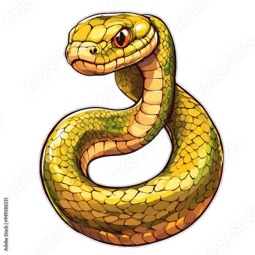 Snake Cartoon Style 