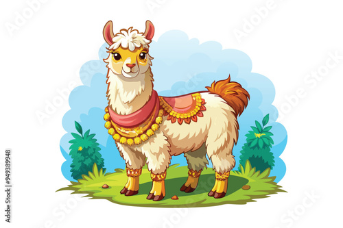 Alpaca image vector design